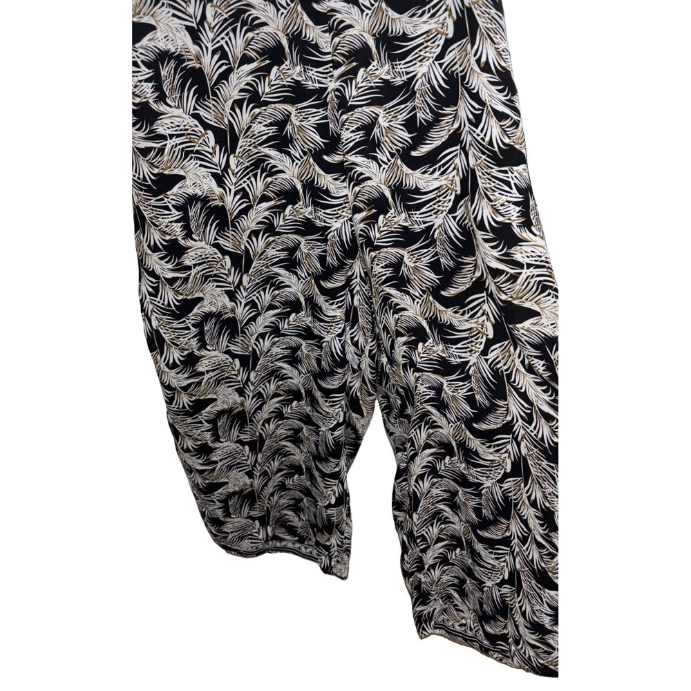 Max Studio Women's printed Wide Leg flowy  beach Pants Elastic sheer Pockets  3X